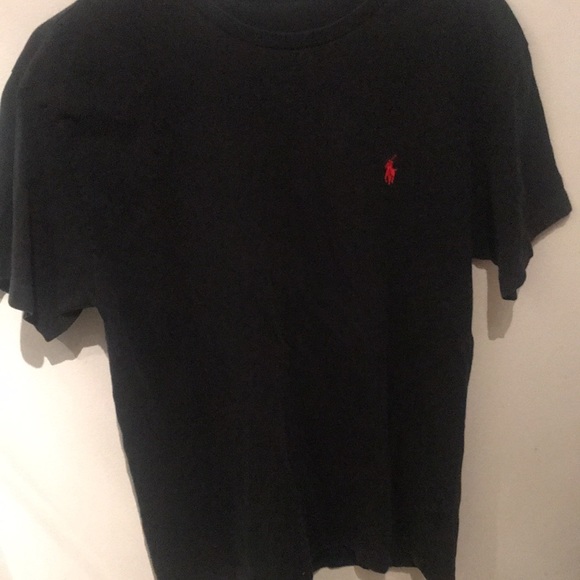 Stylish Ralph Lauren Jet Black Tee with Blood Red Logo Sharp! - Picture 4 of 4